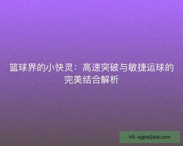 篮球界的小快灵：高速突破与敏捷运球的完美结合解析